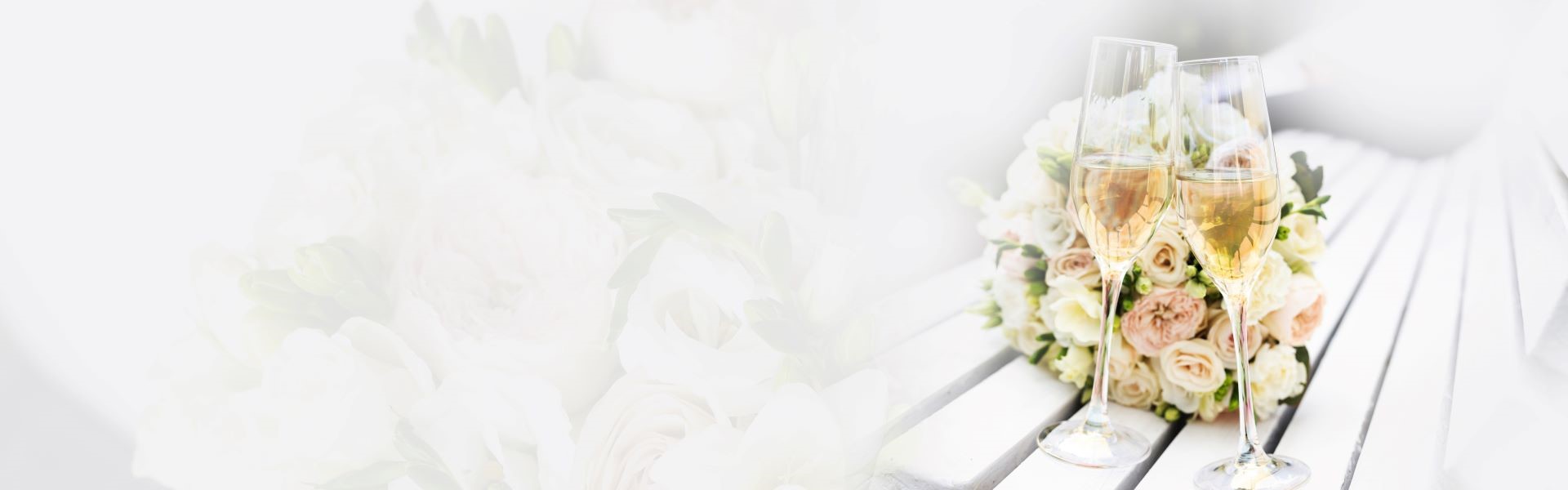 Image of wedding flowers and wine